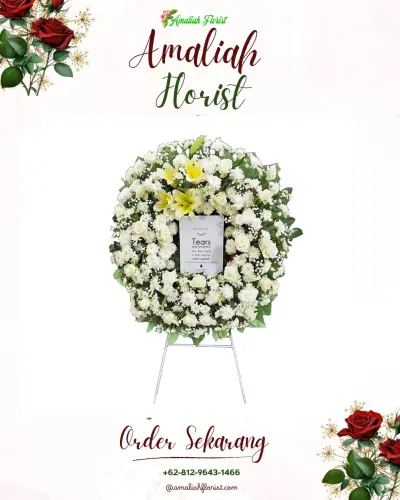 Krans Bunga Duka Cita di Masjid Raya Darussalam Palangkaraya